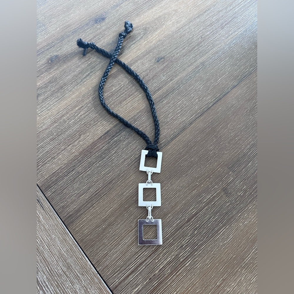 Black and Silver Minimalist Geometric Necklace